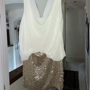 White and Gold mini dress